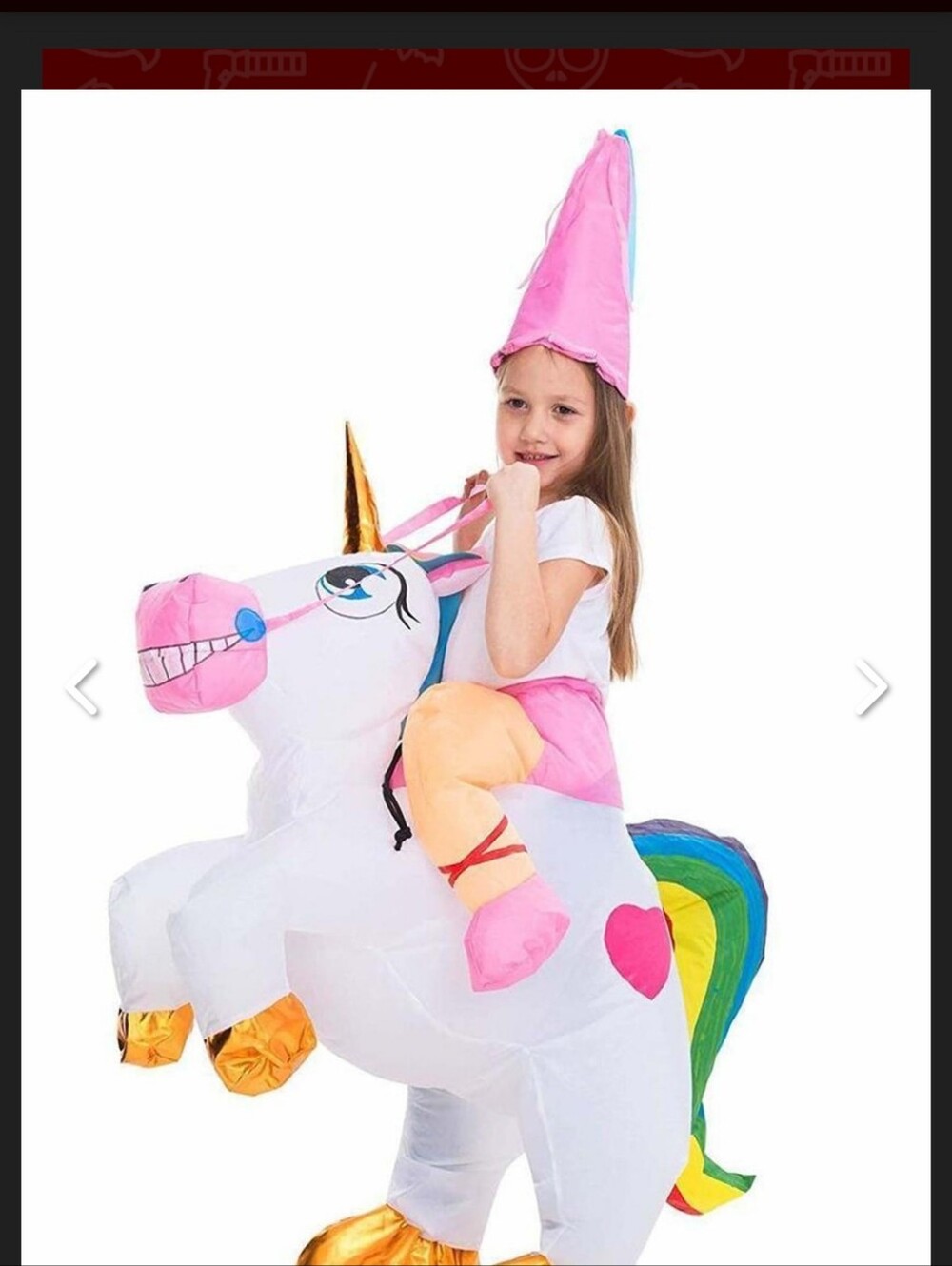 Blowup Riding Unicorn Costume With Princess Hat